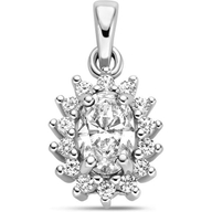 hanger zirkonia halo zilver gerhodineerd