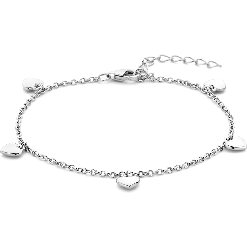 Treasure Collection 883775 Zilveren armband met hartjes 13-16 cm