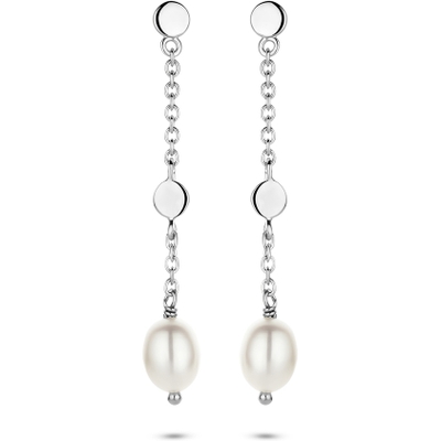 oorhangers parel zilver gerhodineerd
