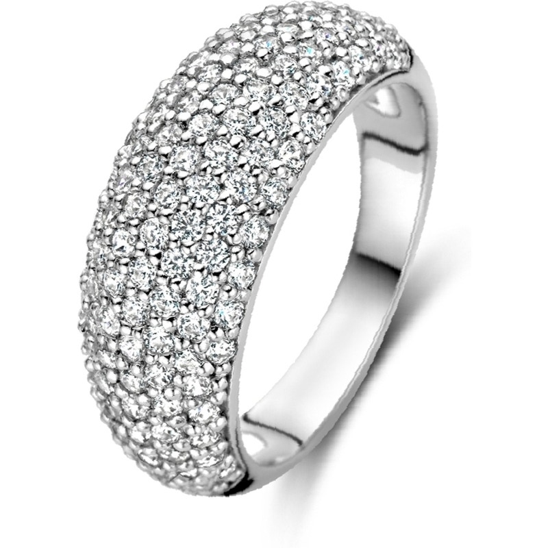 884352 Zilveren ring met zirkonia 9 mm