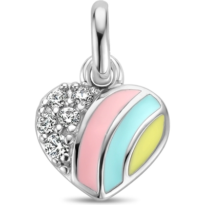 hanger hart en zirkonia zilver gerhodineerd