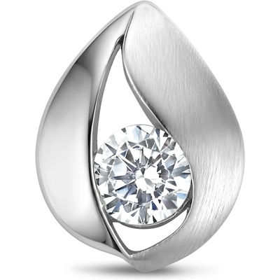 hanger druppel zirkonia polimat 11 mm zilver gerhodineerd