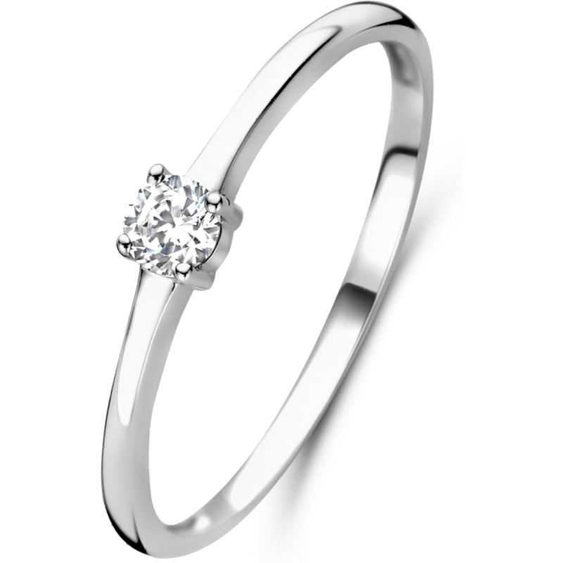 884357 Zilveren ring met geboortesteen april zirkonia