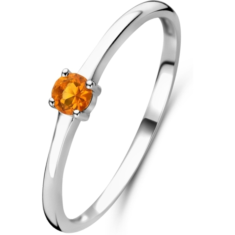 884362 Zilveren ring met geboortesteen november citrien
