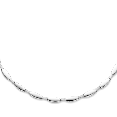 collier choker 55 mm 43 cm polimat zilver gerhodineerd