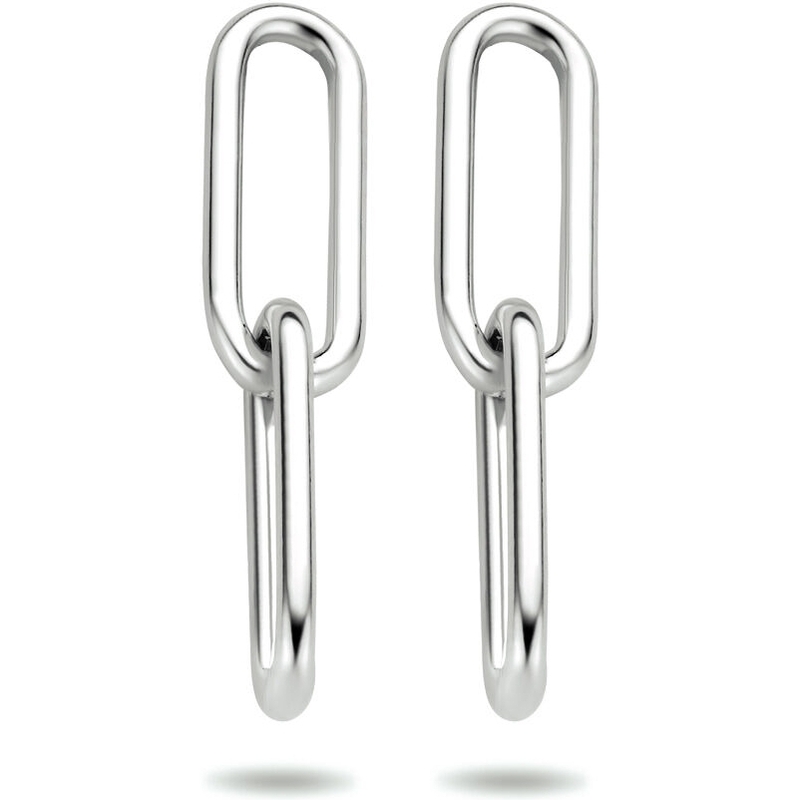 884612 Zilveren oorhangers paperclip 28 mm