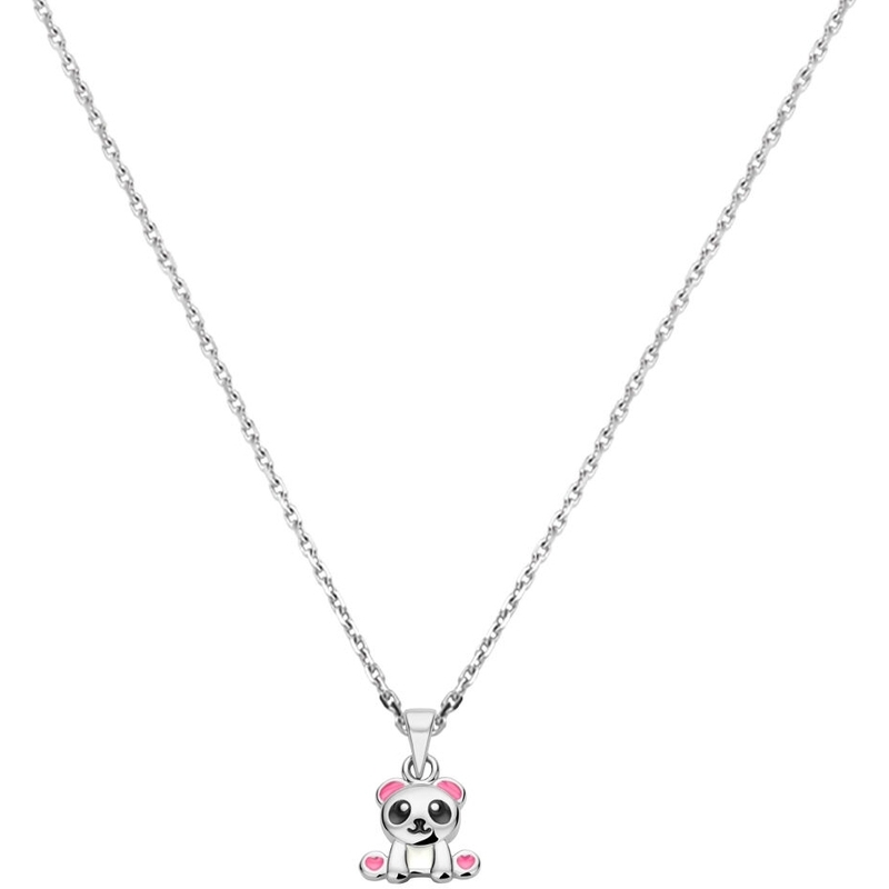 884623 Zilveren ketting met panda hanger 36-40 cm