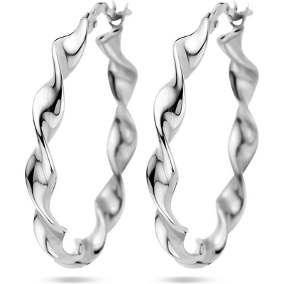 oorringen gedraaid zilver gerhodineerd