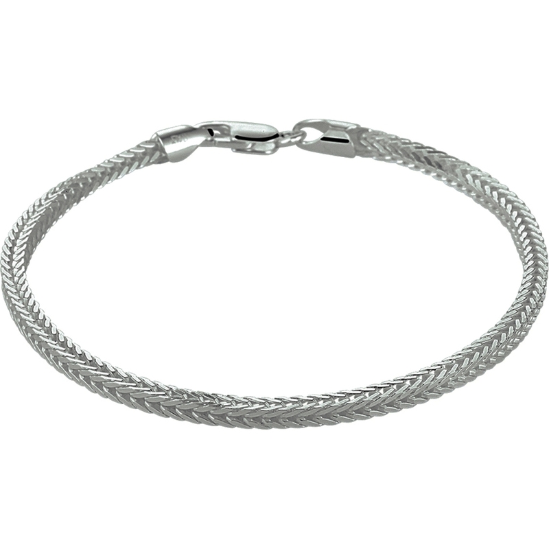 885202 Zilveren vossenstaart schakelarmband 2,5 mm