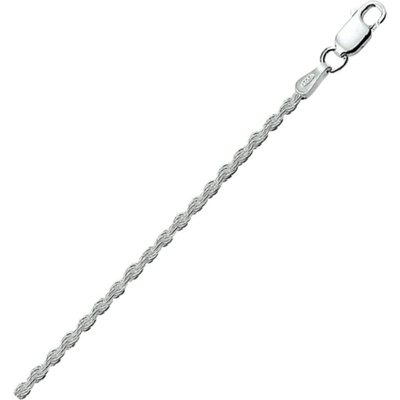 enkelbandje koord 20 mm 24 - 26 cm zilver gerhodineerd