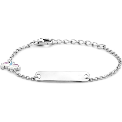 graveerarmband eenhoorn plaat 45 mm 11  2 cm zilver gerhodineerd