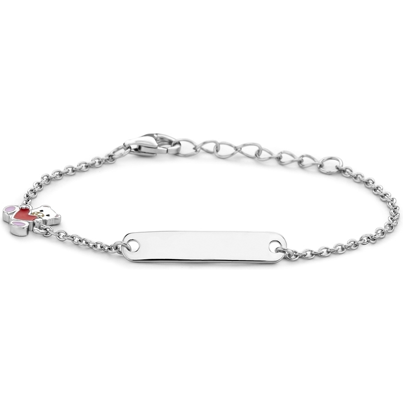 Treasure Collection 883772 Zilveren graveerarmband met beer en hart