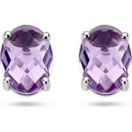 oorknoppen amethist zilver gerhodineerd