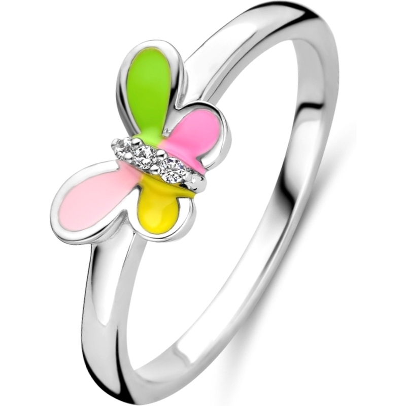884030 Zilveren ring met vlinder en zirkonia