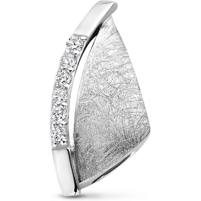 hanger zirkonia gescratcht zilver gerhodineerd