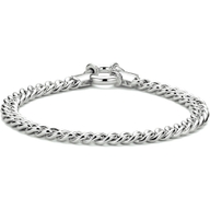 armband gourmette 58 mm 19 cm met groot springslot zilver gerhodineerd