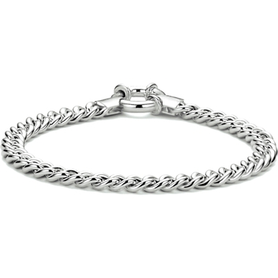 armband gourmette 58 mm 19 cm met groot springslot zilver gerhodineerd