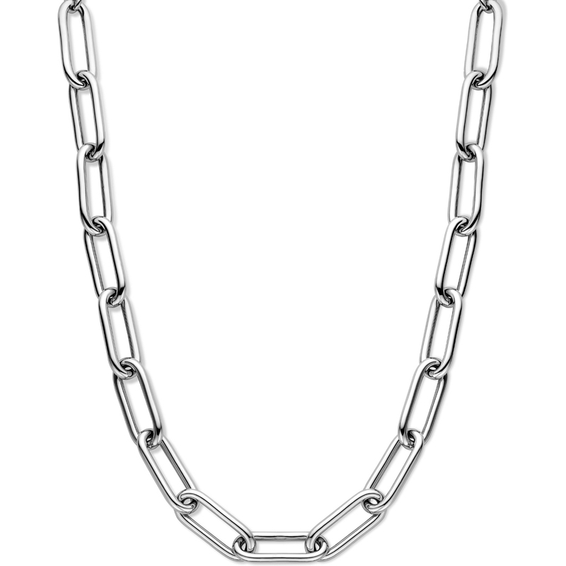 885042 Zilveren paperclip schakelketting 11,5 mm