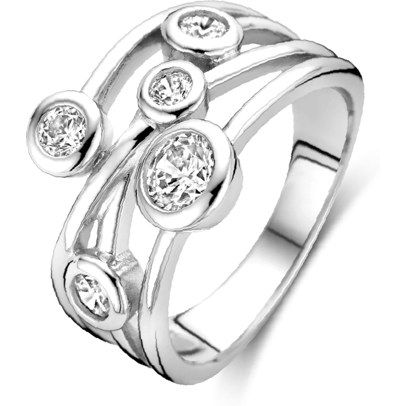 884429 Zilveren ring met zirkonia 13 mm