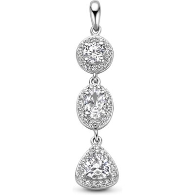 hanger zirkonia halo zilver gerhodineerd