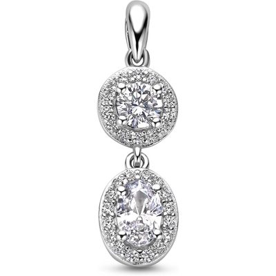 hanger zirkonia halo zilver gerhodineerd