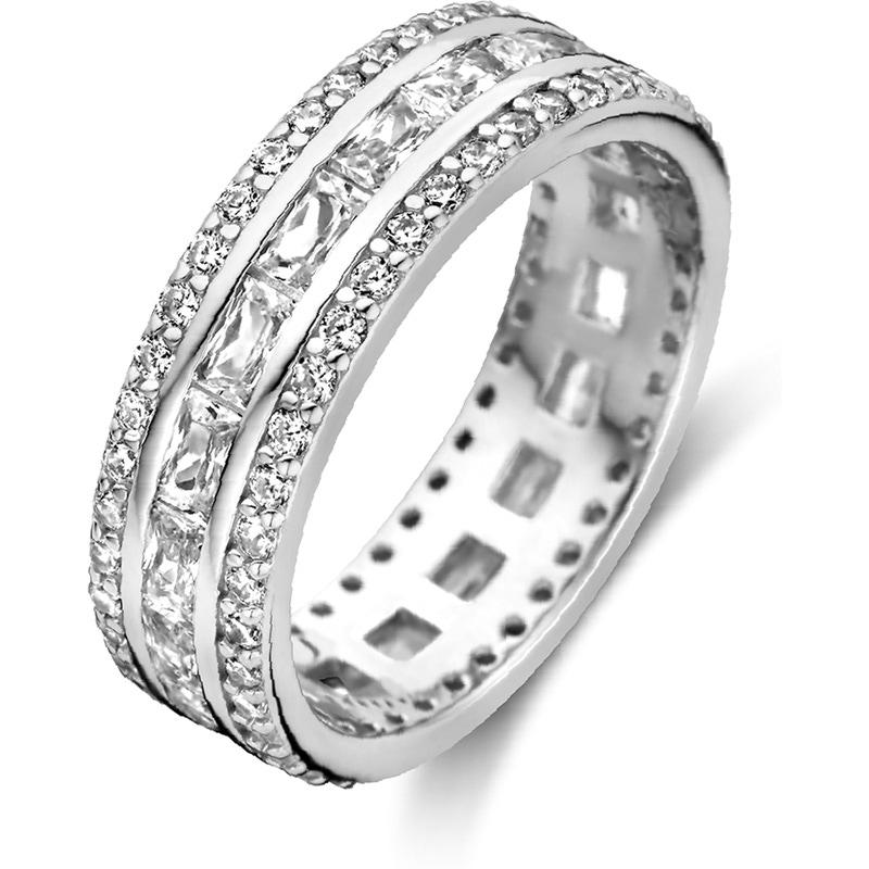 884452 Zilveren ring met zirkonia 6 mm