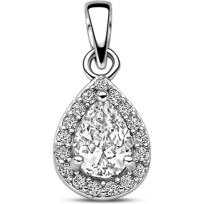 hanger zirkonia halo zilver gerhodineerd