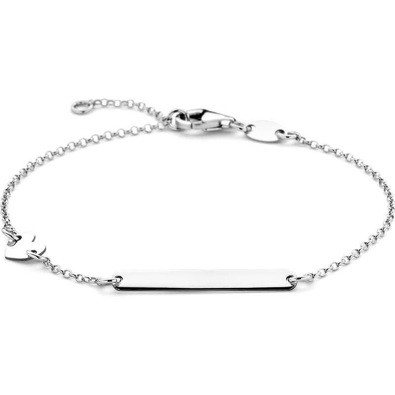 885358 Zilveren graveerarmband met hartje 3,5 mm