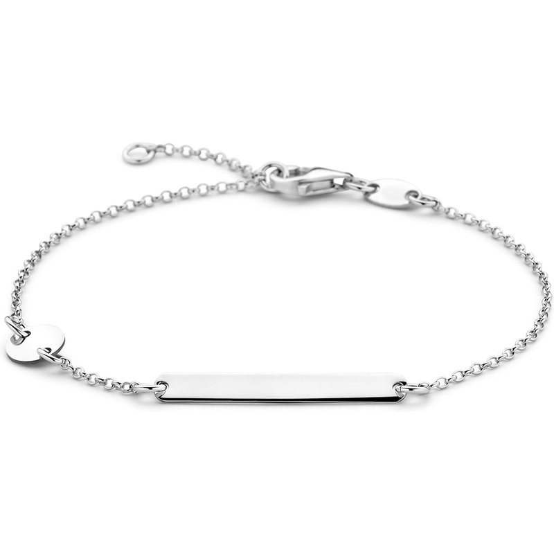 885360 Zilveren graveerarmband met rondje 3,5 mm