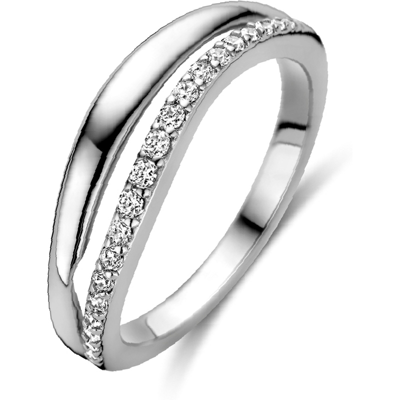 884486 Zilveren ring met rijzetting zirkonia 5,5 mm
