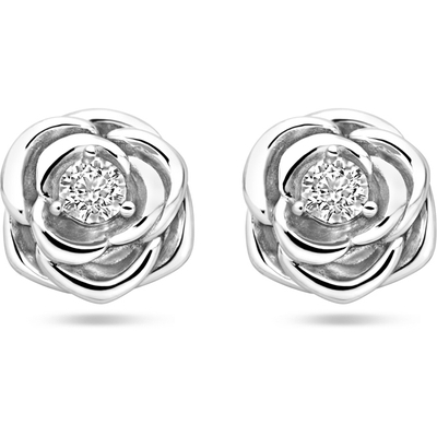 oorknoppen roos zirkonia zilver gerhodineerd
