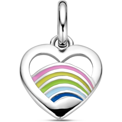 hanger hartje emaille zilver gerhodineerd