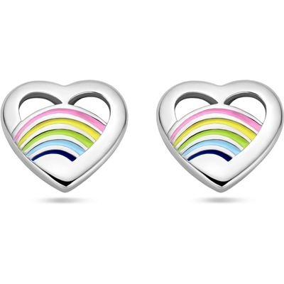 oorknoppen hart emaille zilver gerhodineerd