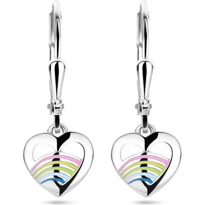 oorhangers hart emaille brisur haak zilver gerhodineerd