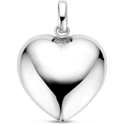 hanger hart 32 mm zilver gerhodineerd