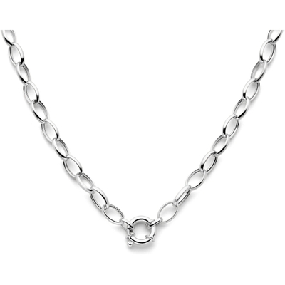 collier 83 mm 45 cm met groot veerslot zilver gerhodineerd