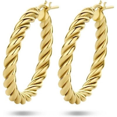 oorringen gedraaid 1 micron zilver verguld geel