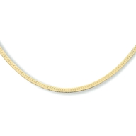 collier slang plat 20 mm 40  4 cm 3 micron zilver verguld geel