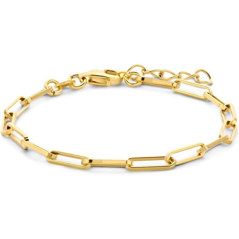 885365 Goudkleurige paperclip armband 3 mm