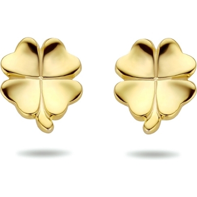 oorknoppen klaver 1 micron zilver verguld geel