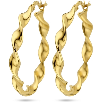 oorringen gedraaid 1 micron zilver verguld geel