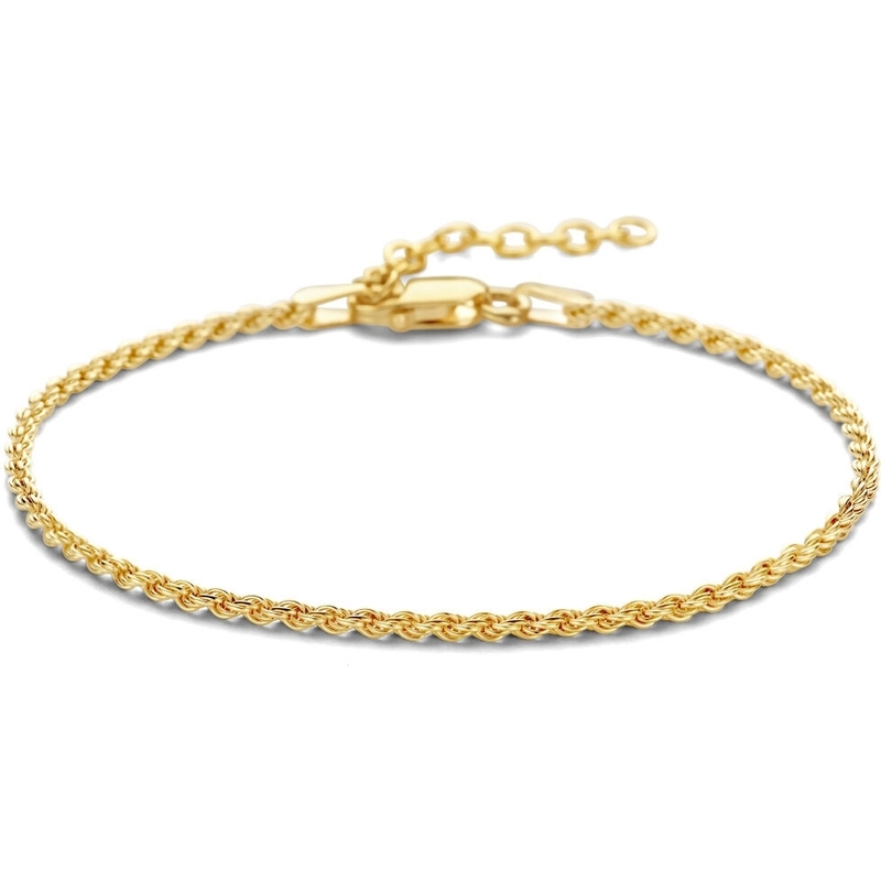 885208 Goudkleurige koord schakelarmband 1,7 mm 16-19 cm