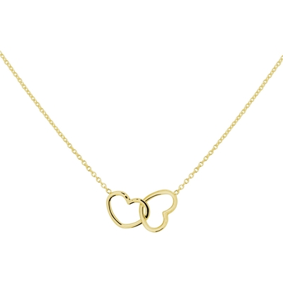 collier hartjes 40 5 cm 3 micron zilver verguld geel