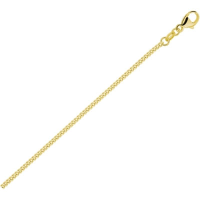 collier gourmette 4 zijdes geslepen 14 mm 41 4 cm 3 micron zilver verguld geel