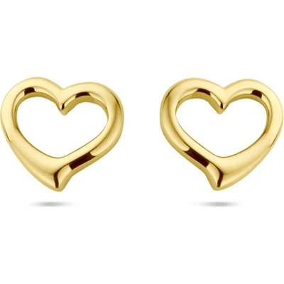 oorknoppen hart 1 micron zilver verguld geel
