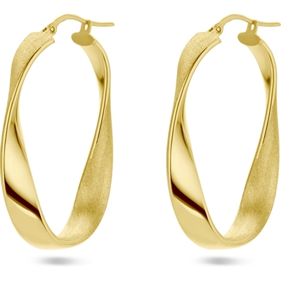 oorringen gedraaid polimat 1 micron zilver verguld geel