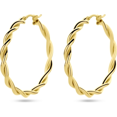 885685 Goudkleurige oorringen gedraaid 3,5 mm