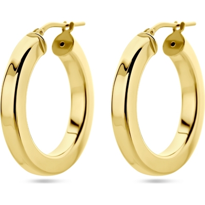 oorringen vlakke  buis  1 micron zilver verguld geel