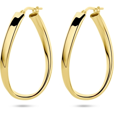 oorringen gedraaide buis 1 micron zilver verguld geel