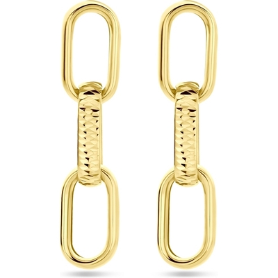 oorhangers schakel gediamanteerd 45 mm 1 micron zilver verguld geel